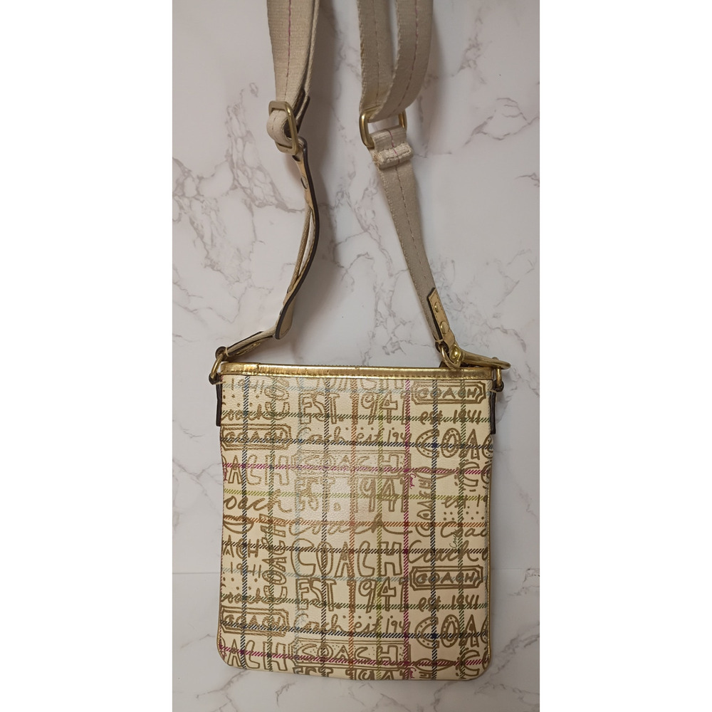 Coach Metallic Graffiti Tattersall Swingpack EUC Crossbody Bag - Picture 2 of 6